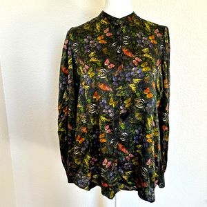 Johnny Was Midnight Mariposa Riviera Blouse Size XS